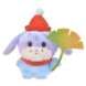 Front view of the イーヨー ぬいぐるみ (Momiji Pooh) plush wearing a red hat and holding a yellow leaf on a white background.