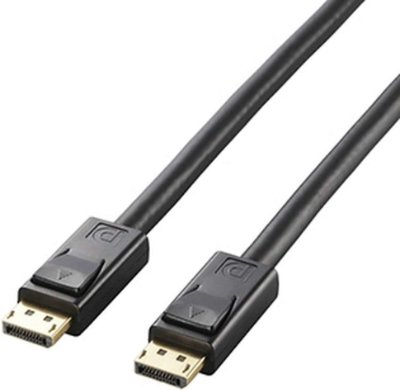 Black DisplayPort cable (DisplayPort ver1.2, 3m) showing both connectors.