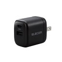 Black ELECOM USB Type-C wall charger showing two USB-C ports, ELECOM logo, and a folded AC plug.
