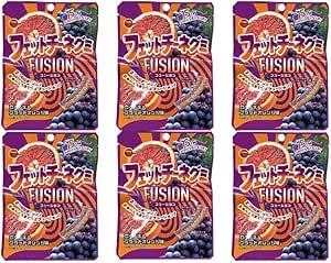 Six bags of Fettuccine Gummies Fusion Cabernet & Orange Flavor arranged in two rows of three showing the product packaging.
