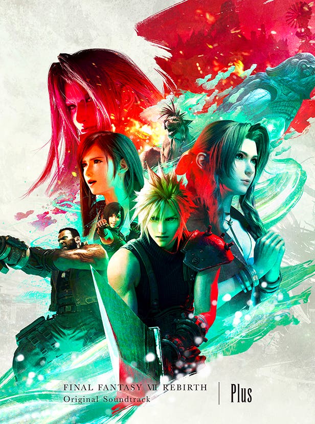 Cover art for FINAL FANTASY VII REBIRTH Original Soundtrack Plus showing game character artwork and the product title.