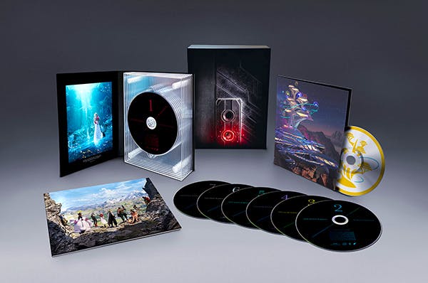 Photo of the FINAL FANTASY VII REBIRTH Original Soundtrack special edit limited edition box set showing multiple CDs, a booklet, and the outer box displayed.