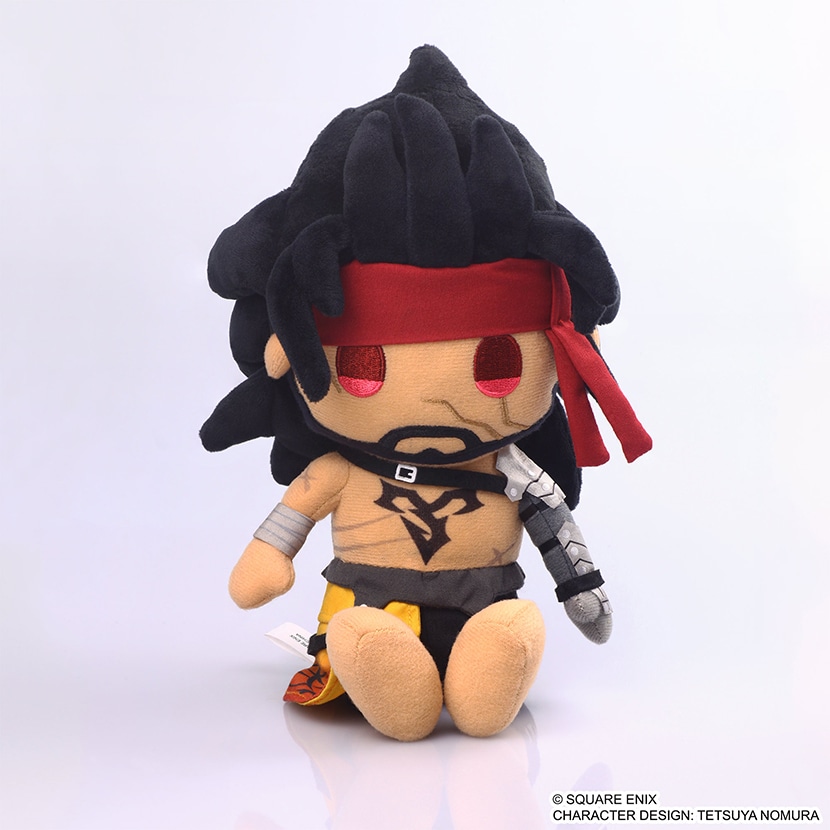 A Jecht plush toy from Final Fantasy X seated on a white background.