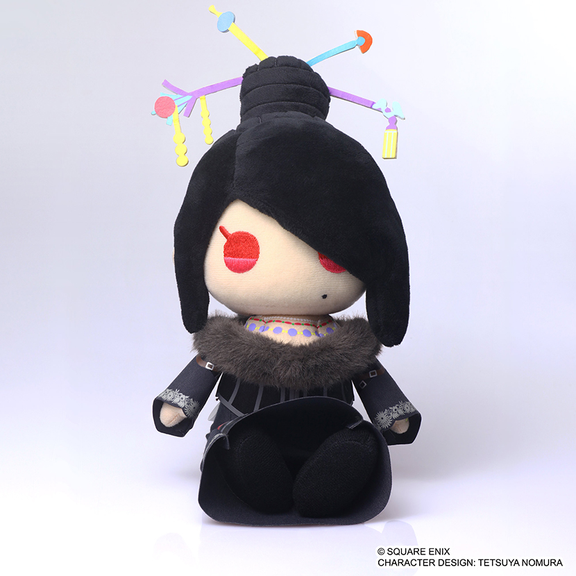 Plush of ファイナルファンタジーX ぬいぐるみ ルールー seated on a white background.