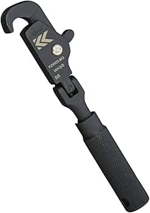 Fujiya FZW03-BG full screw quick wrench W3/8 in black and gold with knurled handle on a white background.