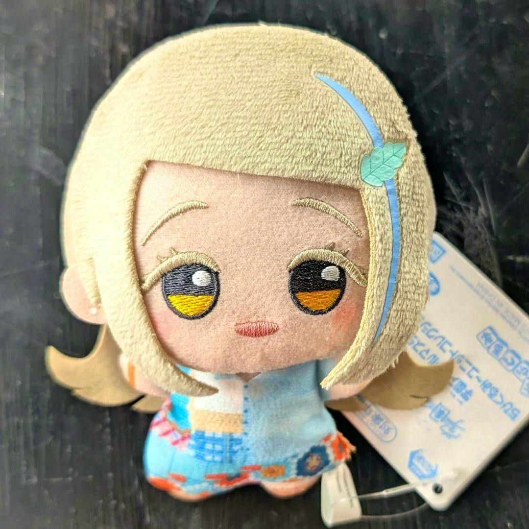 Front view of the 学園アイドルマスター ちびぐるみ ユニットコレクション vol.4 篠澤広 plush showing the embroidered face, hair, and outfit.