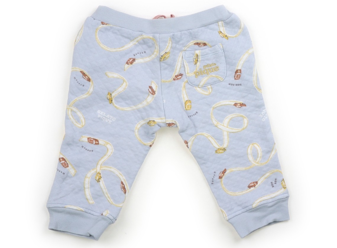 Light blue Gelato Pique baby pants (size 70) with a rope-print pattern laid flat on a white background.