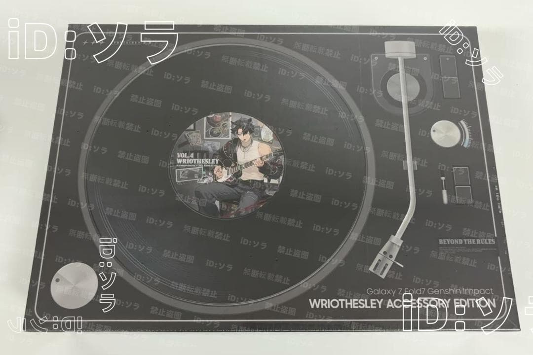 Packaged rectangular desk mat displaying a turntable/record graphic and text indicating Wriothesley Accessory Edition.