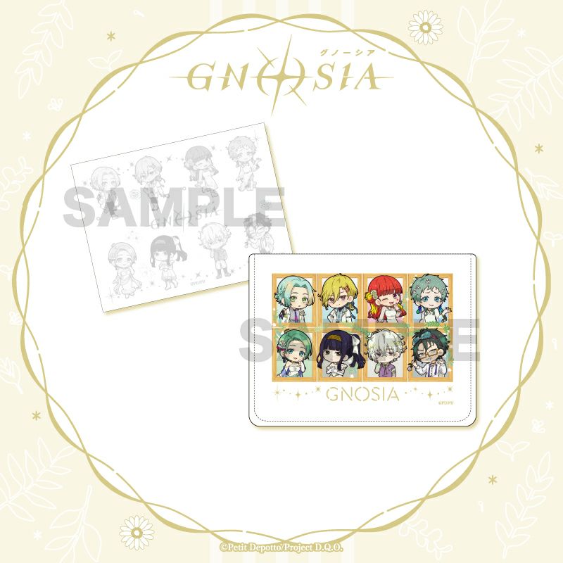Mockup image showing two sample views of the TV anime 'Gnosia' memo box featuring chibi character illustrations and the GNOSIA logo.