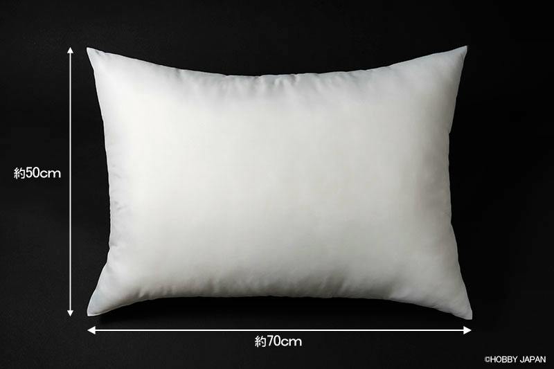 A white rectangular wide pillow on a black background with measurement arrows showing approximately 70cm by 50cm.