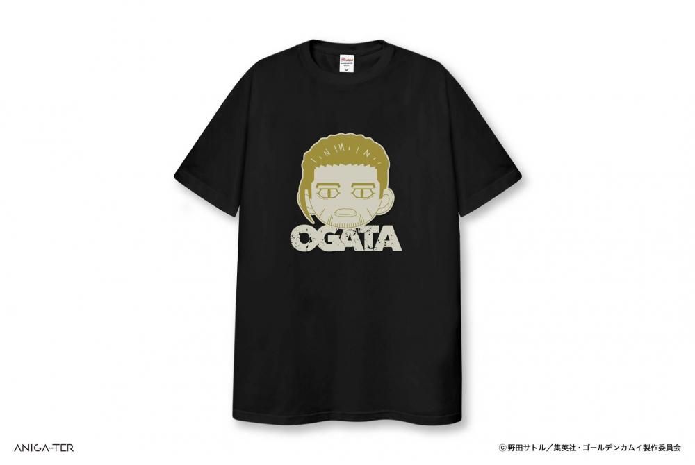 Black men's polyester T-shirt showing a chibi illustration of Ogata Hyakunosuke and the text 'OGATA' on the front.