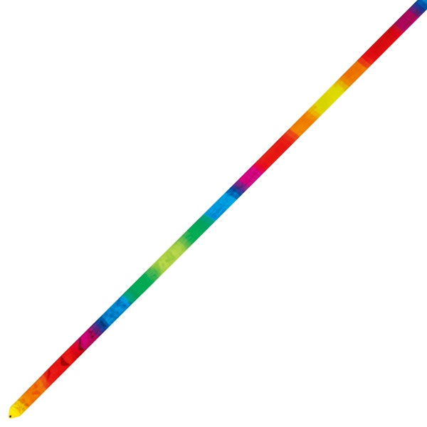 A single multicolor gradient ribbon shown diagonally on a white background.