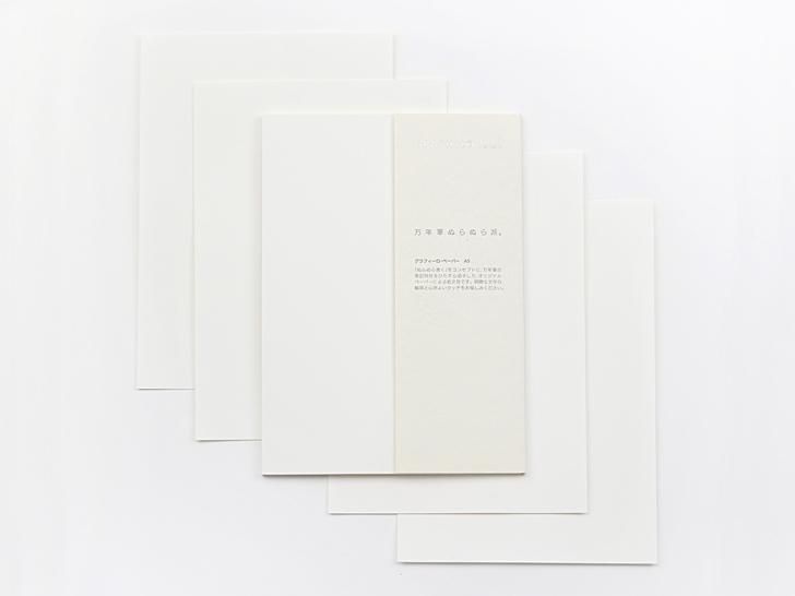 A set of A5 writing paper sheets arranged with a small folded insert showing Japanese text on a white background.