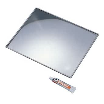 Square adhesive-type pub mirror with a small tube of adhesive shown below it.