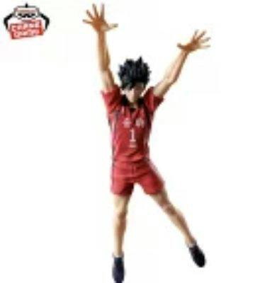 Figure of Kuroo Tetsurou in a red volleyball uniform with both arms raised.