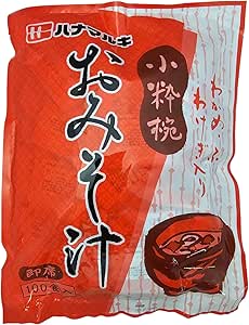 Packaging bag for instant miso soup showing Japanese text and an illustration of a miso soup bowl.