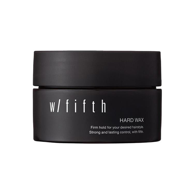 A black jar of hard hair wax labeled "w/fifth" shown on a white background.