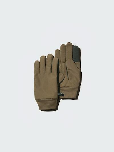 Pair of suede-touch polyester gloves shown flat on a light background.