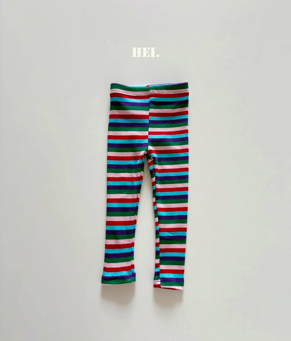 Flat-lay of children's cotton color-striped leggings shown full-length on a white background.
