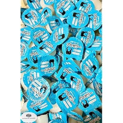 Multiple blue-sealed jelly cups for beetle food shown together.