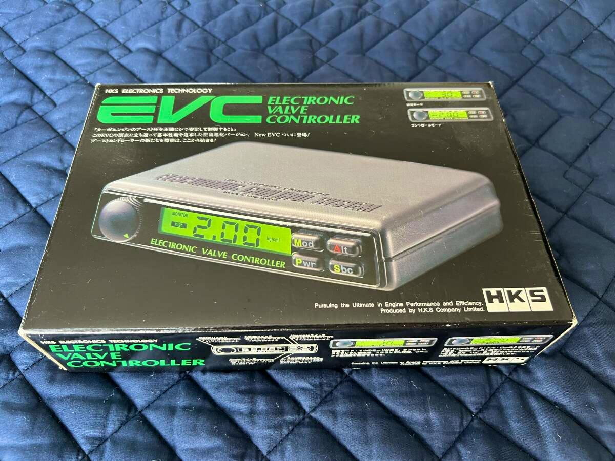 A boxed HKS EVC3 electronic valve controller showing the product image and HKS branding on the packaging.