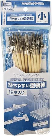 Packaged set of 18 small easy-to-grip paint rods with wooden handles and metal clips shown in retail packaging.