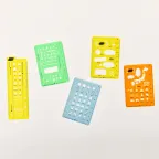Five Hobonichi Techo 2026 plastic rulers in different colors arranged on a white background.