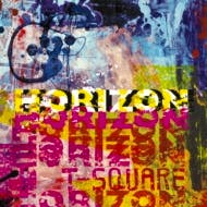 Front cover artwork for the Horizon CD showing colorful abstract collage with the word "HORIZON".