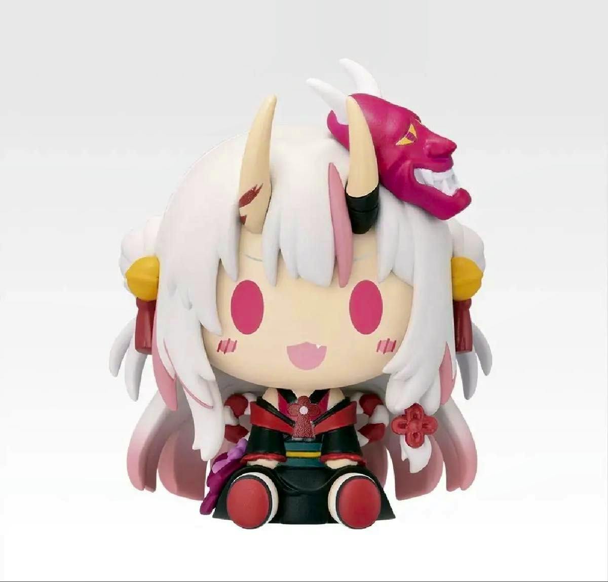 Front view of the small chibi 百鬼あやめ (Hyakuki Ayame) plastic figure from the Ichiban Kuji Hololive ちょこのっこコレクション 2026 ver. on a white background.