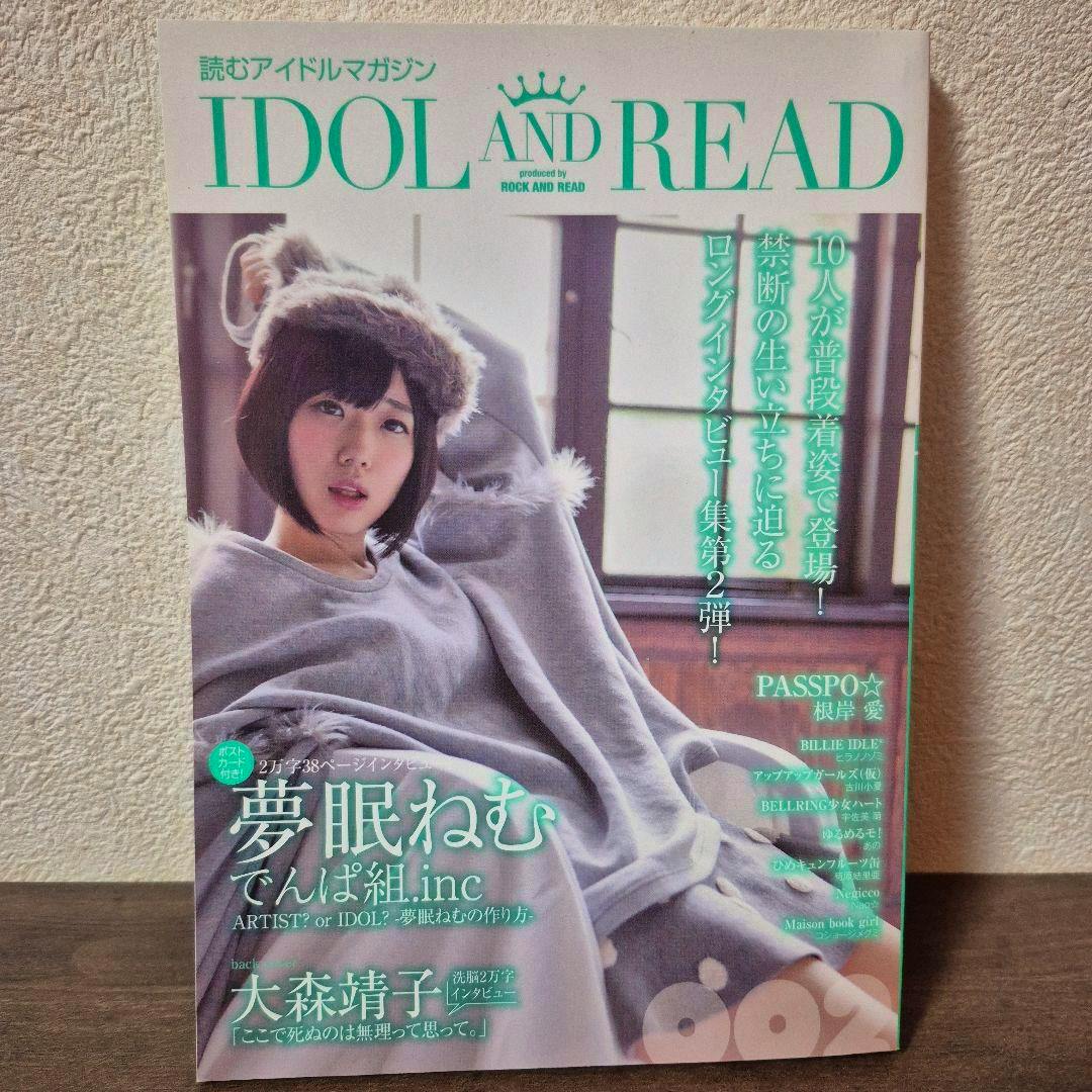 Front cover of the magazine IDOL AND READ 02 showing a seated woman wearing a grey outfit and furry hat.