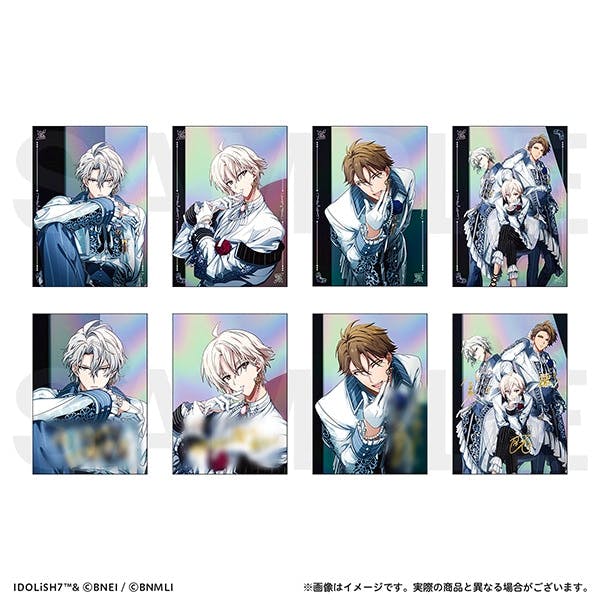 Layout of eight photocard images featuring TRIGGER characters from the IDOLiSH7 SYNERGY WITH ～TRIGGER～ set.