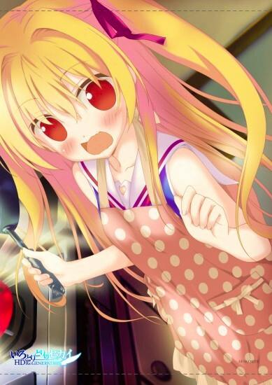 B2 tapestry image of 二階堂真紅 wearing a polka-dot apron and holding a spoon in a kitchen scene.