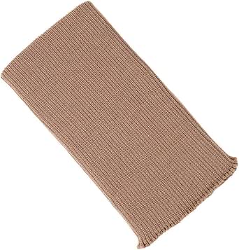 Brown ribbed wool belly band (haramaki) laid flat on a white background.