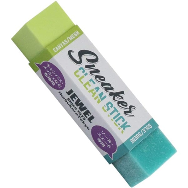 Packaged JEWEL Sneaker Clean Stick sponge with green and blue ends and product label.