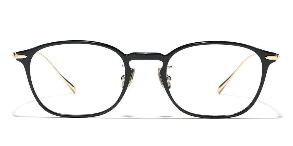 Front view of JINS Combination Titanium eyeglasses centered on a white background.