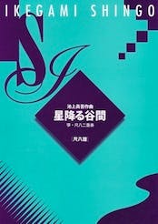Front cover of the book showing a teal and dark-blue geometric design with "IKEGAMI SHINGO" at the top and Japanese title text in the center.
