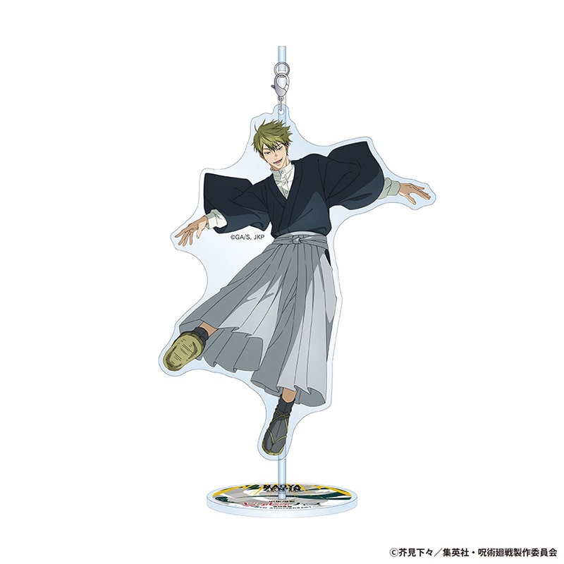 Acrylic decorative stand showing Zen'in Naoya from Jujutsu Kaisen attached to a round display base.