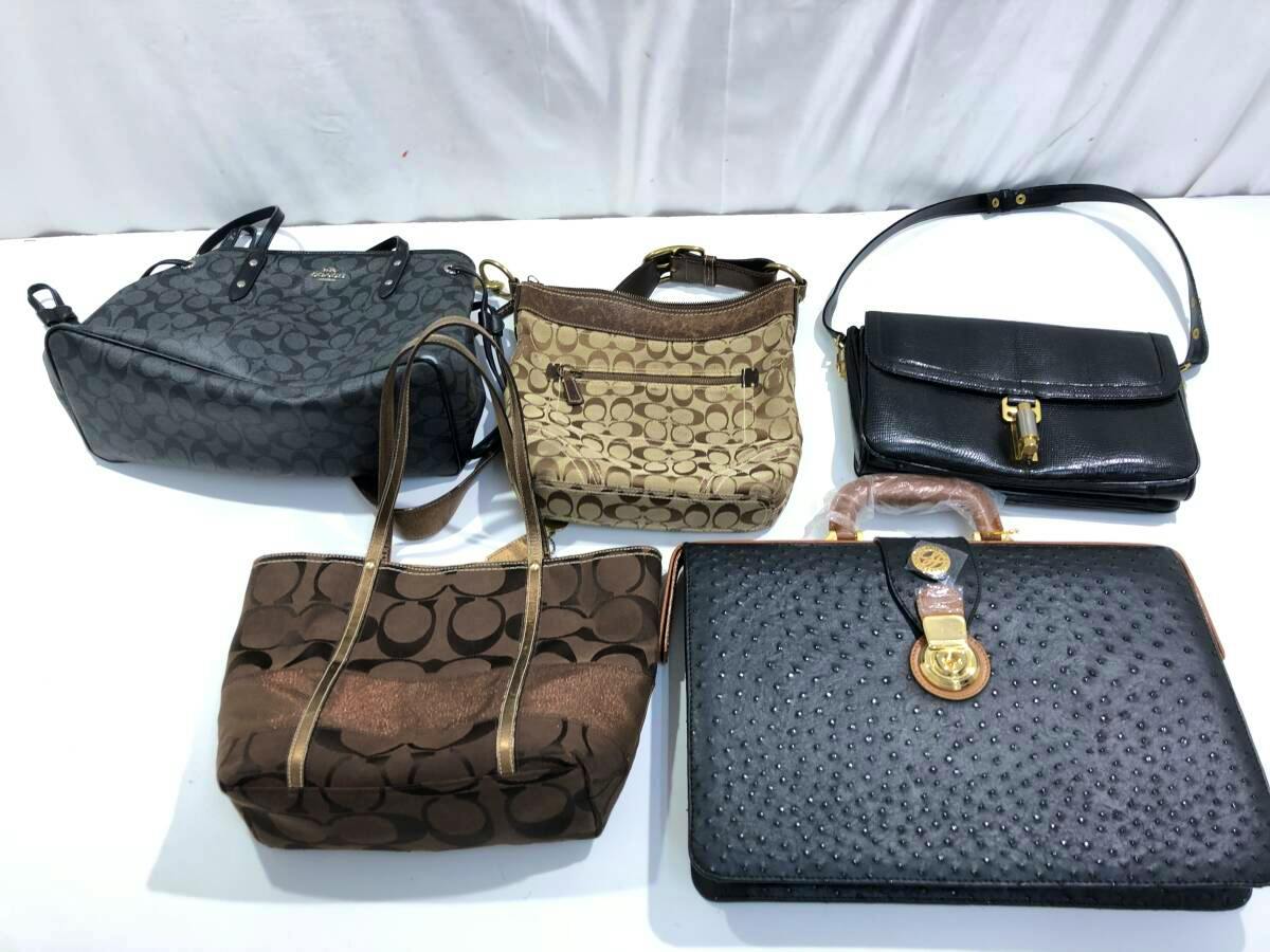 Several women's bags of different styles and colors displayed on a white background.