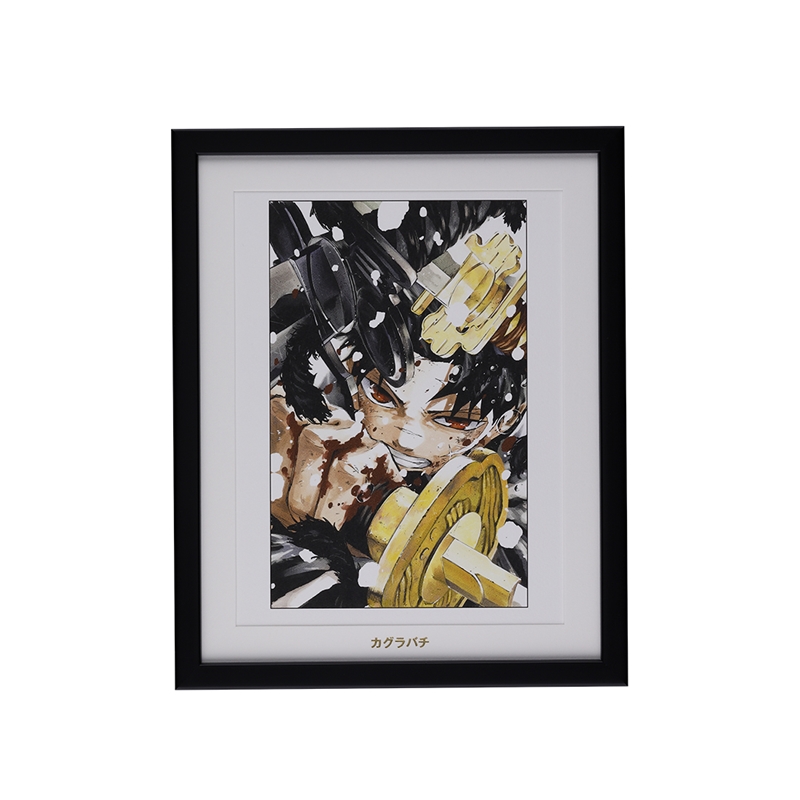 Framed art print of the 'カグラバチ' JC9 cover shown in a black frame with a white mat.