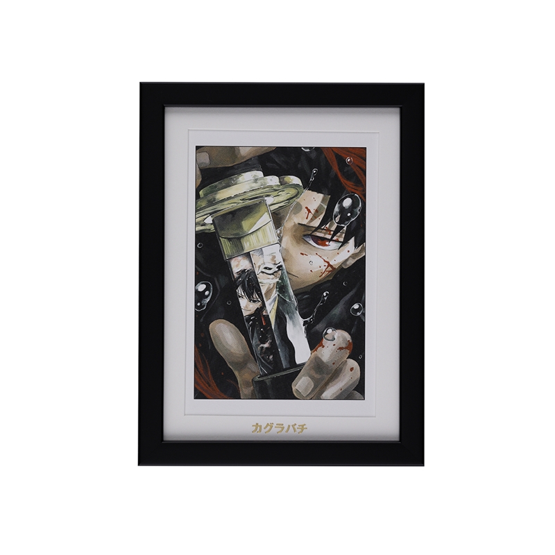 Framed art print of the 『カグラバチ』 JC volume 3 cover displayed in a black frame with a white mat.