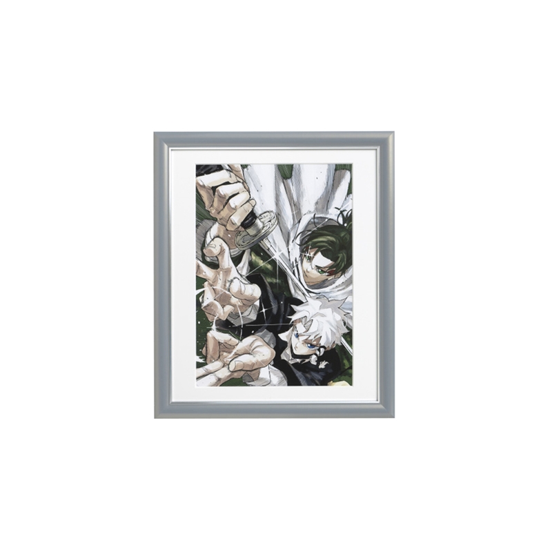 Framed high-resolution digital color art print of 『カグラバチ』 from Weekly Shonen Jump 2025 issue, displayed against a white background.