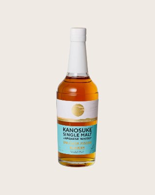 A bottle of Kanosuke Single Malt IPA CASK FINISH whisky photographed on a plain light background.