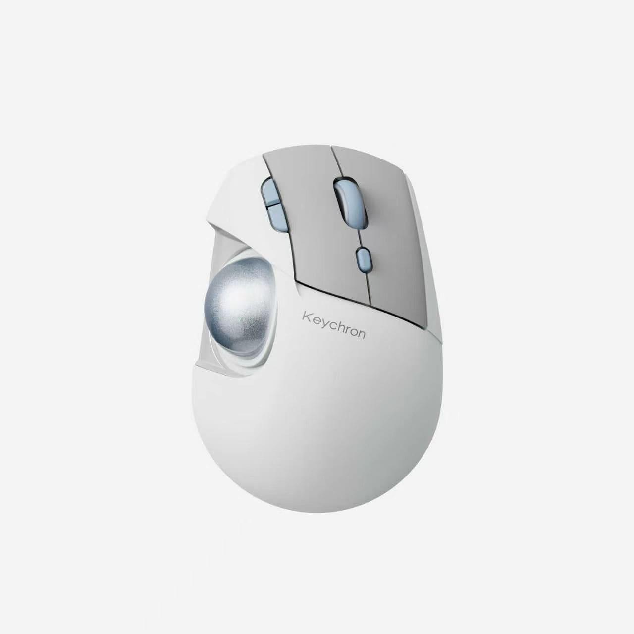 Top view of the Keychron T1 HE trackball PC mouse showing the trackball and buttons on a white background.