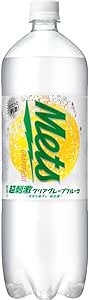 Clear 1.5L PET bottle of Kirin Mets Clear Grapefruit with a 'Mets' label and a grapefruit image.
