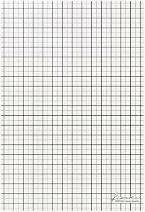 White thin writing underlayment mat showing a printed grid of squares and a small logo in the lower-right corner.