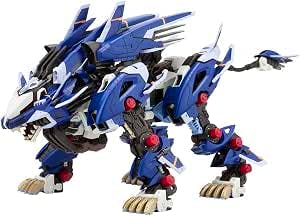 Kotobukiya HMM ZOIDS RZ-041 Liger Zero Jaeger 1/72 scale plastic model in blue and white shown in profile.