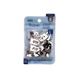 Packaged set of metal paper slide clips (size L) visible in a clear retail pouch.