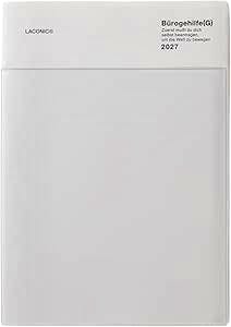 Front cover of a white Laconic 2027 weekly pocket notebook with a minimal printed header.