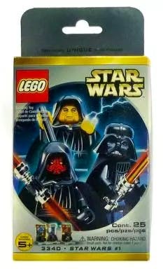 Front of packaged LEGO Star Wars minifigure set box showing artwork of Darth Maul, Darth Vader, and Emperor Palpatine with LEGO and Star Wars logos.