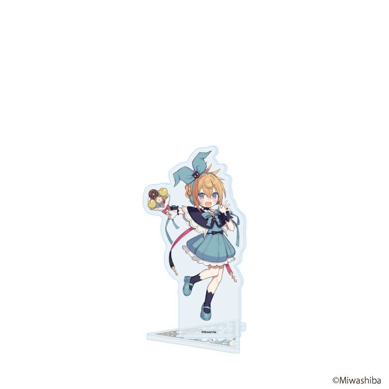 Acrylic decorative stand from the LiEat series showing Efina in a party dress illustration mounted on a clear acrylic base.